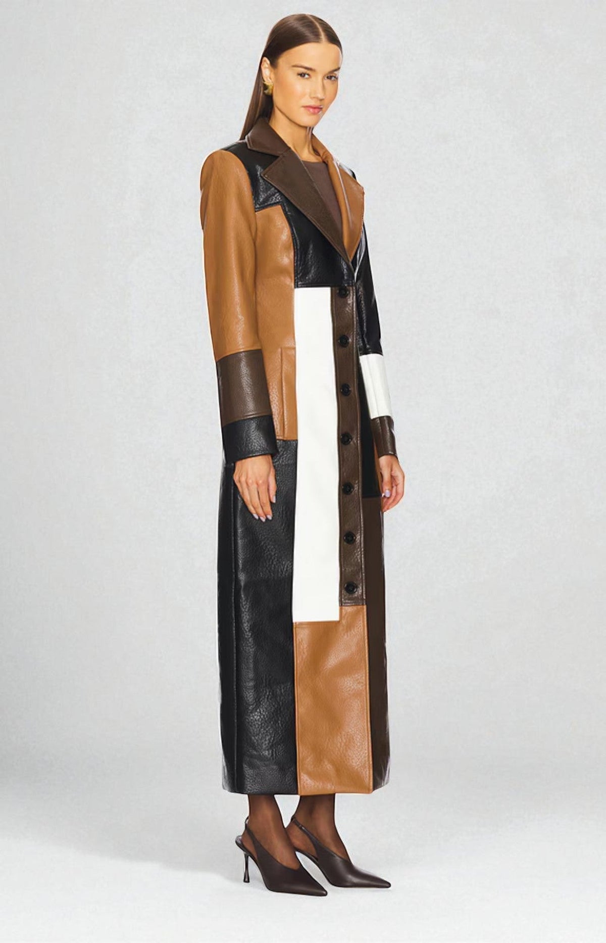 Mosaic Leather Coat