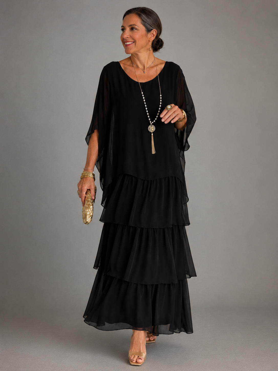 Janet | Elegant Tiered Maxi Dress