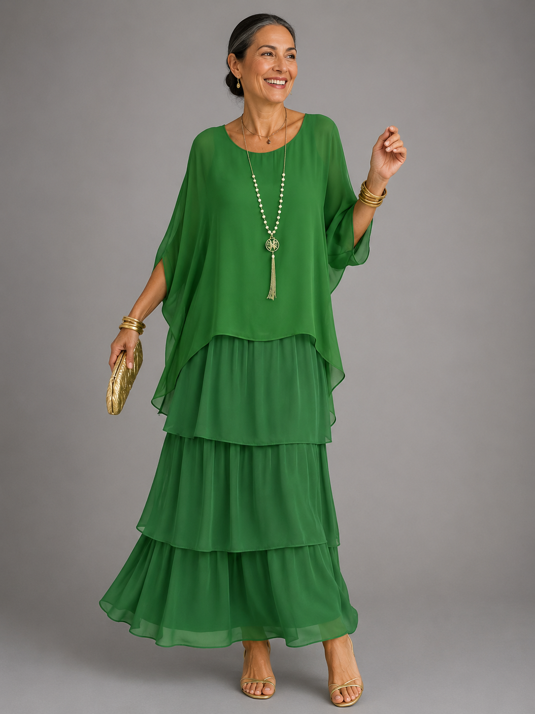 Janet | Elegant Tiered Maxi Dress